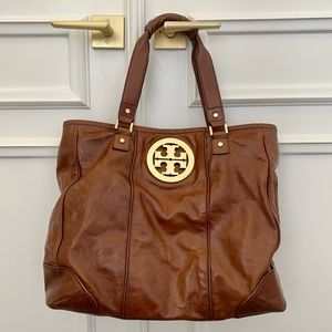 Tory Burch Brown & Gold Leather Tote